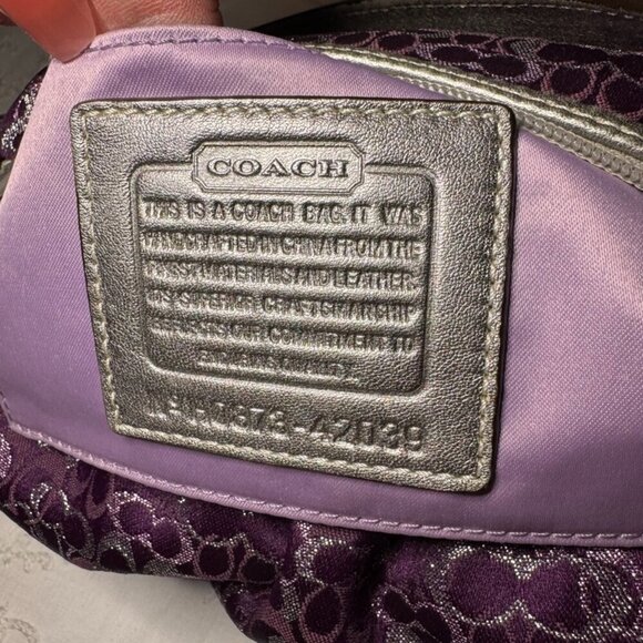 Coach Metallic Purple & Silver Mini Hobo Bag - Picture 7 of 7